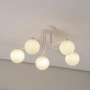 Astral plafondlamp, wit, lengte 64 cm, staal/glas, 5-lamps.
