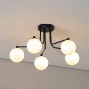 Astral plafondlamp, zwart, lengte 64 cm, staal/glas