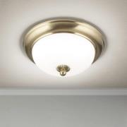 Empire plafondlamp, Ø 26,5 cm, messing, mat opaalglas