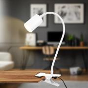LED klemlamp Fleks, wit, flexibel, metaal