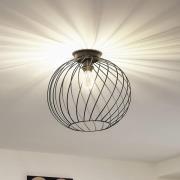 Lindby plafondlamp Danika, Ø 40 cm, zwart, metaal