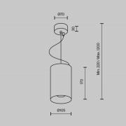 Maytoni LED hanglamp Efir, wit, Ø 10,5 cm, 33 W, 38°