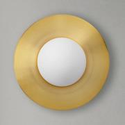 Wandlamp Hat van glas met messing plaat