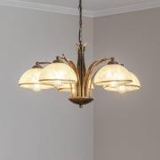 Kroonluchter Korfu, 5-lamps, Ø 68 cm, goudkleurig antiek