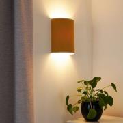 Wandlamp Celine, Soro, mosterdgeel, stof, E27
