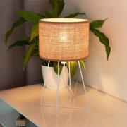 Tafellamp Trixi met draadframe wit/beige, stof, E14