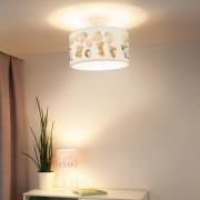 Freddy hanglamp, Ø 35 cm, kleurrijk, dieren, stof, E27