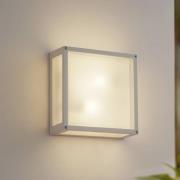 Lucande buitenwandlamp Aurelien, wit, sensor, 25 x 25 cm