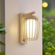 Lucande buitenwandlamp Chandan, 30 cm, beige, sensor, IP44