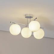 Aurora plafondlamp, chroom, Ø 50 cm, 4-lamps, glas, E14