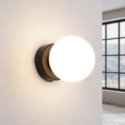 Wandlamp You, zwart, Ø 12 cm, staal/glas