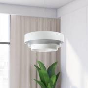 Triniti hanglamp, wit/zilver, Ø 60 cm, textiel