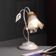 Lancia tafellamp, ivoorkleurig, 1-lamp, ijzer, glas