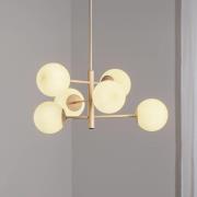 Aurora hanglamp, beige, Ø 60 cm, 6-lamps, glas, E14