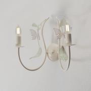 Zomer wandlamp, wit/groen/roze, breedte 25 cm, staal, 2-lamps