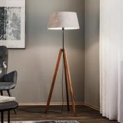 Quitani vloerlamp Reba, driepoot, grijs vilt