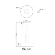 Grant LED hanglamp, Ø 22 cm, rookgrijs, glas