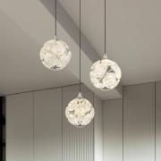 Virina LED hanglamp, Ø 42 cm, transparant, kristal, 3-lamps