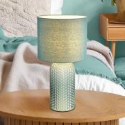 Sofia tafellamp, lichtgroen, hoogte 50 cm, stof/glas