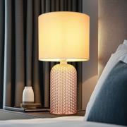 Sofia tafellamp, crèmekleurig, hoogte 50 cm, stof/glas