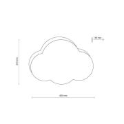 Plafondlamp Cloud, roze, 43 cm lang, textiel, wolk, E27