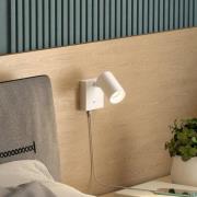 CAN TILT wandspot, wit, 10 x 10 cm, metaal, schakelaar, USB