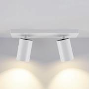 CAN TILT plafondspot, wit, 31 x 9 cm, 2-lamps, metaal GU10