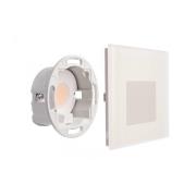 LED wand inbouwlamp SET Alwaid, mat glas, 8 x 8 cm, 2.700 K