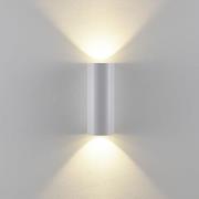 Buitenwandlamp CAN, wit, 2-lamps, Ø 8 cm, IP65, metaal, GU10