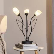 Tafellamp Gloriosa, zwart, glas, 3-lamps