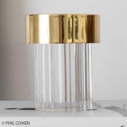 FLOS LED oplaadbare tafellamp Last Order, geribbeld, goud, IP20