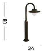 LED tuinpadverlichting Texas, IP54, grafietkleurig, hoogte 80 cm