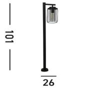 Tuinpadverlichting, IP44, zwart, hoogte 100 cm, metaal