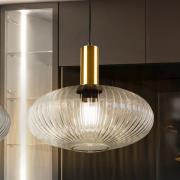 Hanglamp Norma, Ø 30 cm, zwart/helder, glas, E27