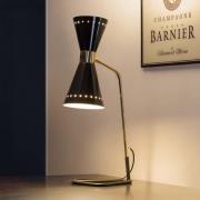 Stilnovo tafellamp Megafono, zwart, hoogte 62 cm, metaal