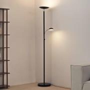 Lindby LED uplighter Malea, 180 cm, zwart, leesarm