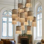 MARKET SET hanglamp Formentera, Ø 70 cm, palmvezel 16-vleugelig.