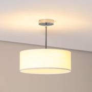 Plafondlamp Oja, wit/chroom, textiel, Ø 40 cm