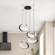 LED hanglamp Adele, Ø 75 cm, zwart, metaal, 4-lamps.