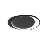 LED plafondlamp Evelyn, zwart, lengte 55 cm, metaal