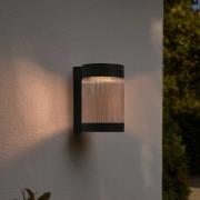 Solar buitenwandlamp Coupar, zwart, kunststof, IP44