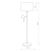 Vloerlamp Hotel Plus met leeslamp, wit