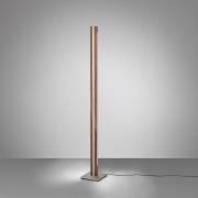 Quitani Elis LED vloerlamp, walnoot/nikkel