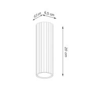 Carbon plafondlamp, wit, hoogte 20 cm, aluminium