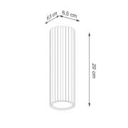 Carbon plafondlamp, zwart, hoogte 20 cm, aluminium
