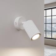 Wandspot carbon, wit, projectie 16 cm, schakelaar, aluminium
