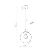 Hanglamp Esme, Ø 35 cm, transparant, glas, globe, E27
