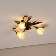 Alga plafondlamp, 3-lamps, ijzer, glas, Florentijn