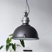 Bikkel hanglamp, Ø 42 cm, zwart, metaal, glas, E27