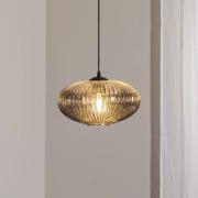 Eekamer lamp Coco, Ø 30 cm, zwart/rookgrijs, glas